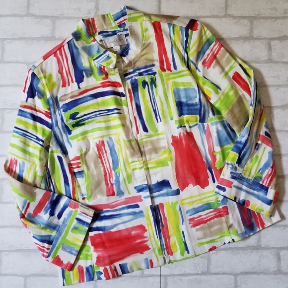 Erin London Multi Color Blazer Large - Picture 2 of 8